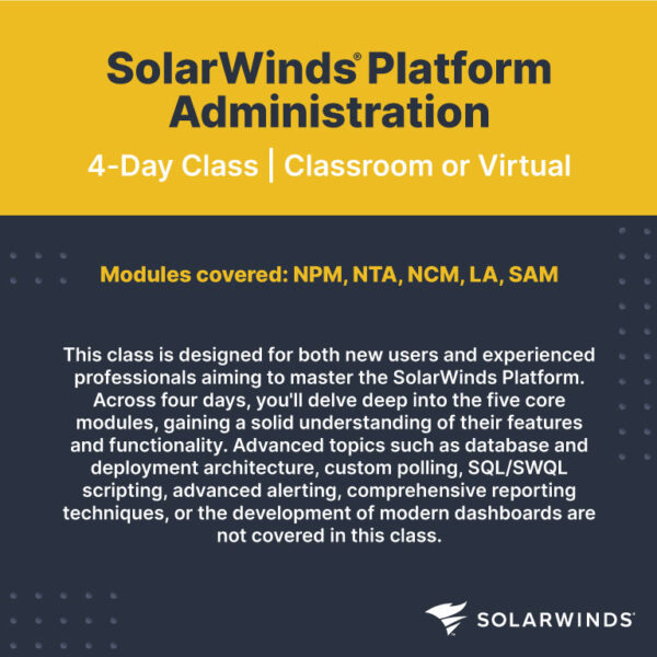 SolarWinds Platform administration product image