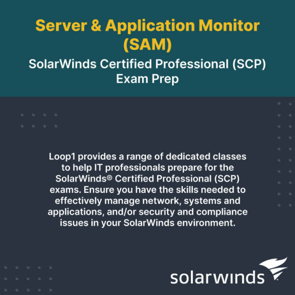 Server and Application Monitor SolarWinds Certified Professional